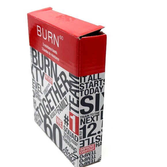 Burn 60 3 Resistance Bands Light/Medium/Heavy, Grey/Black/Red - Picture 7 of 13